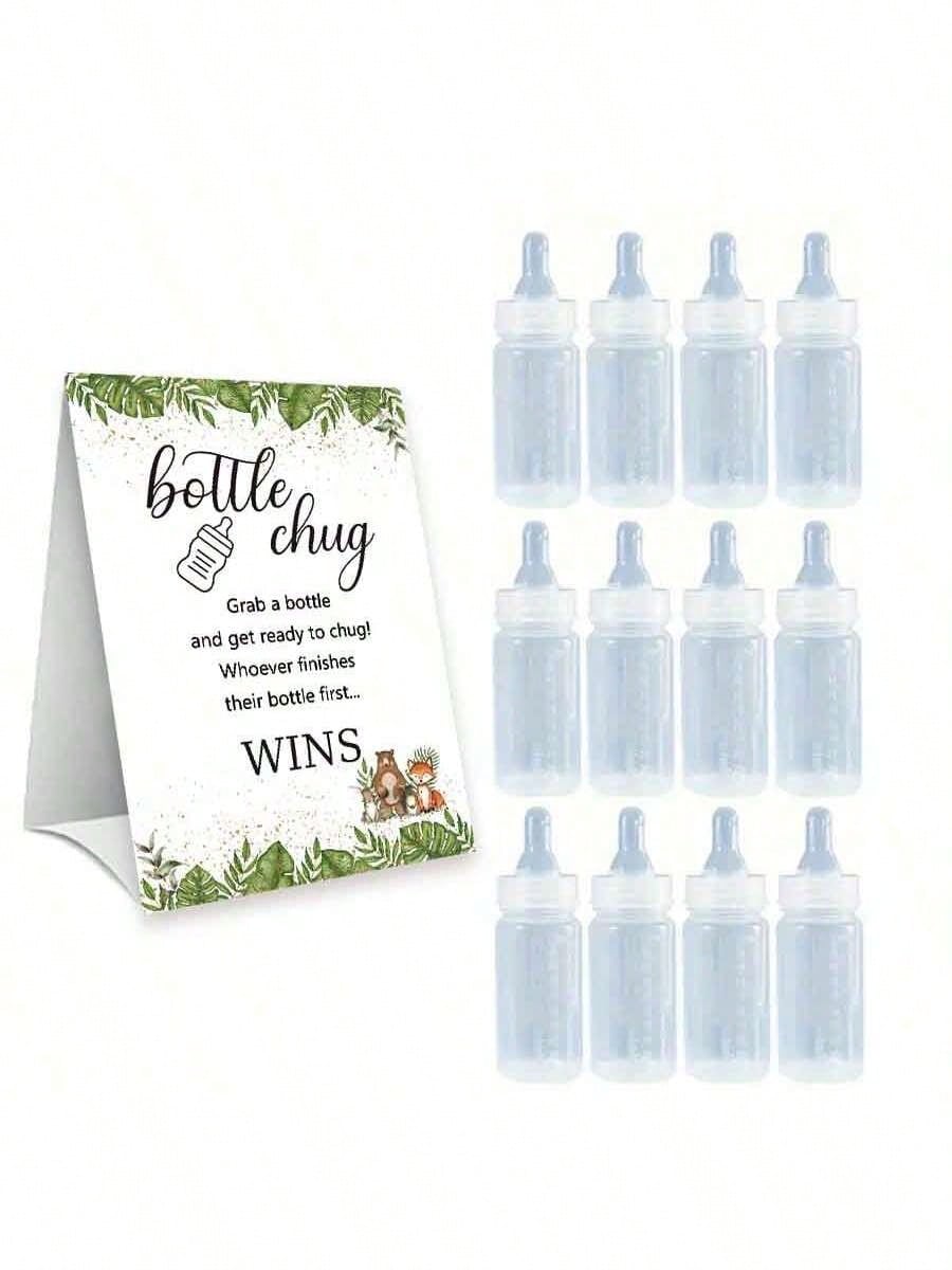 Baby Shower Gender Reveal Party Bottle Game Set, Includes Pink Bow Style Game Markers And Bottles, Ideal For Baby Christening Party Gifts, Gender Reveal Celebration, Party Game Decor