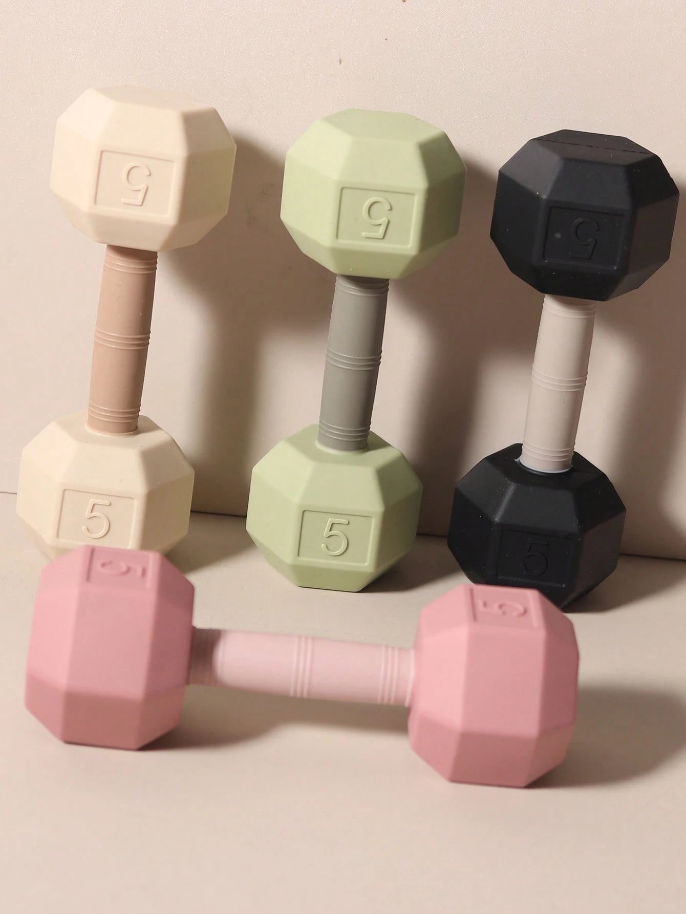 Baby Silicone Dumbbell Teether, Infant Teething Toy, Easy Grip Teething Stick, Newborn Gift, Photo Prop