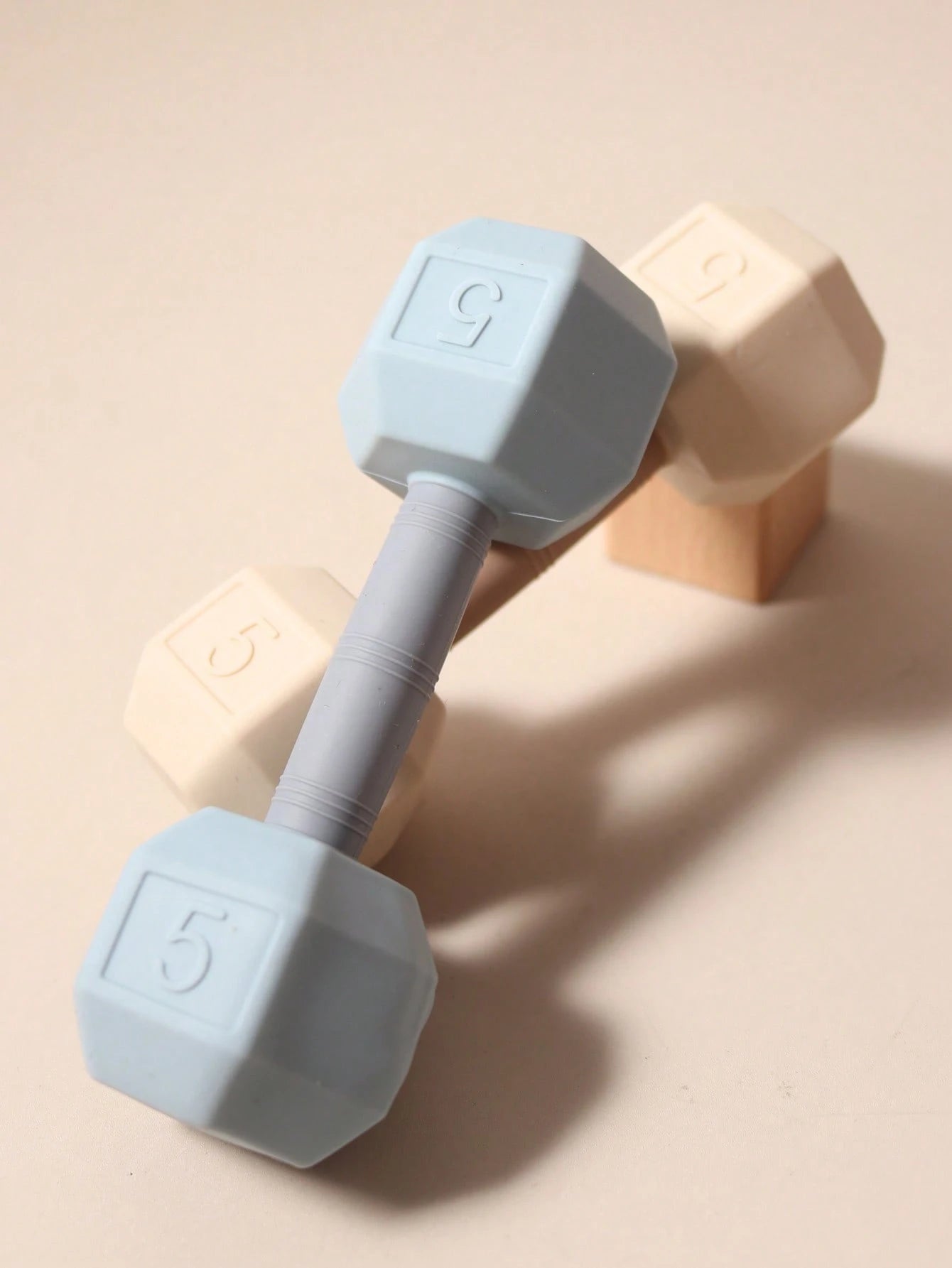 Baby Silicone Dumbbell Teether, Infant Teething Toy, Easy Grip Teething Stick, Newborn Gift, Photo Prop