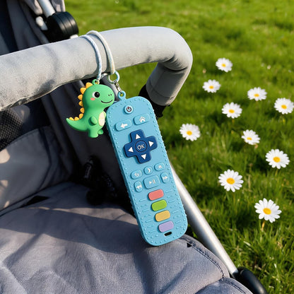 Baby Silicone Teether For 0+ Months Babies, Remote Control Shape Teething Toy, Soft Chew Toy For Gum Relief, Sensory, Grasp Training & Bath Play