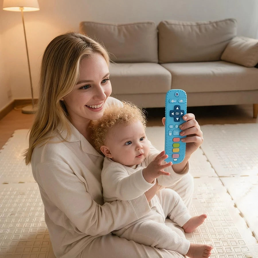 Baby Silicone Teether For 0+ Months Babies, Remote Control Shape Teething Toy, Soft Chew Toy For Gum Relief, Sensory, Grasp Training & Bath Play
