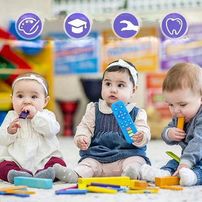 Baby Silicone Teether For 0+ Months Babies, Remote Control Shape Teething Toy, Soft Chew Toy For Gum Relief, Sensory, Grasp Training & Bath Play