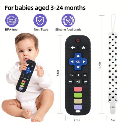 Baby Teething Toy 0+ Months, Silicone Remote Control Teether, Soft Sensory Chew Toy For Newborn Infant, Grasp Training & Baby Shower Gift
