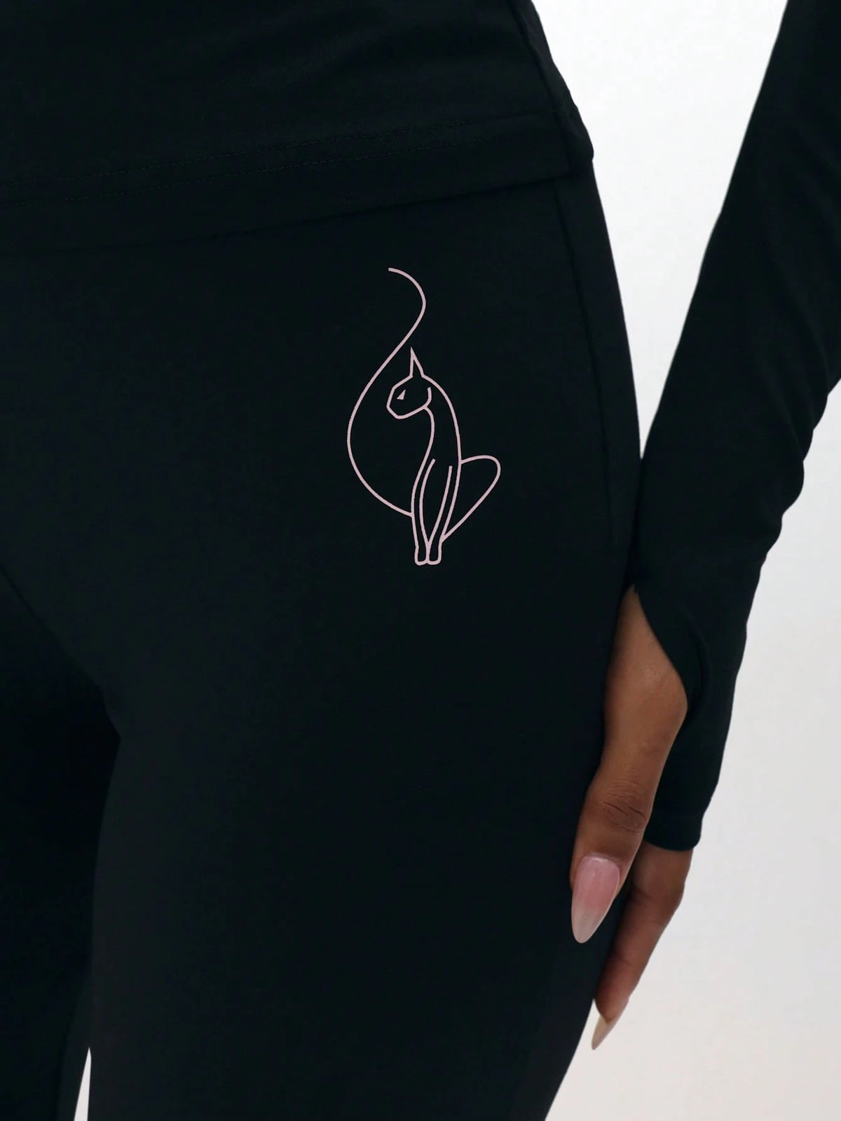 BABYPHAT Pull On Flare Leggings With Embroidered Script And Zipper Detail For Casual Everyday Wear
