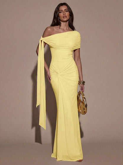 BAE Women's Solid Color Asymmetric Twist Bodycon Elegant Summer Dress,Summer Dresses For Women