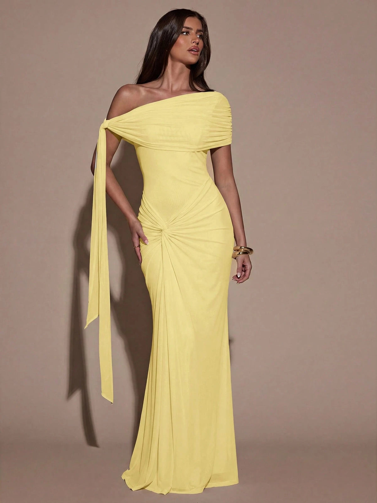 BAE Women's Solid Color Asymmetric Twist Bodycon Elegant Summer Dress,Summer Dresses For Women