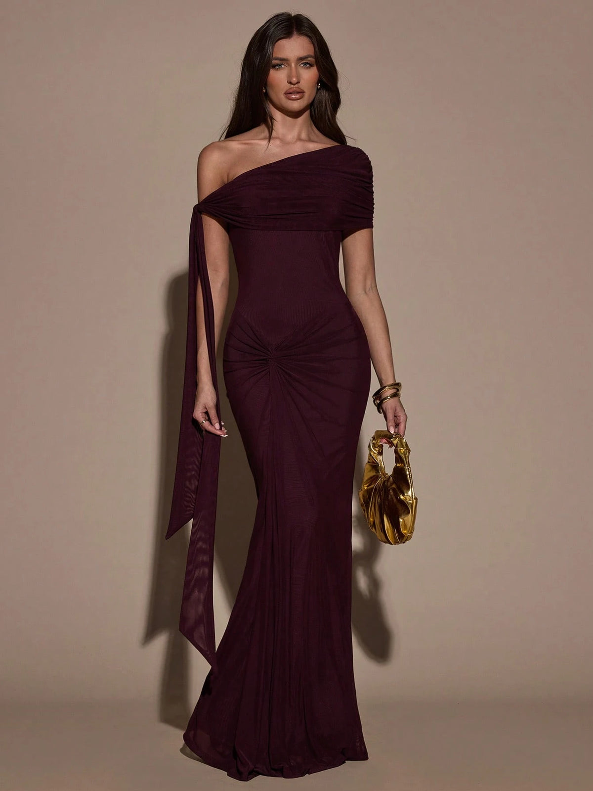 BAE Women's Solid Color Asymmetric Twist Bodycon Elegant Summer Dress,Summer Dresses For Women