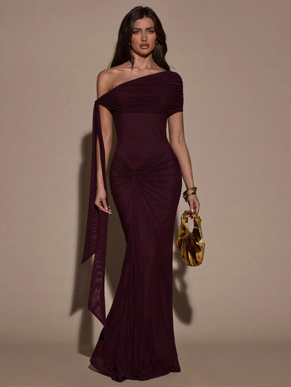 BAE Women's Solid Color Asymmetric Twist Bodycon Elegant Summer Dress,Summer Dresses For Women