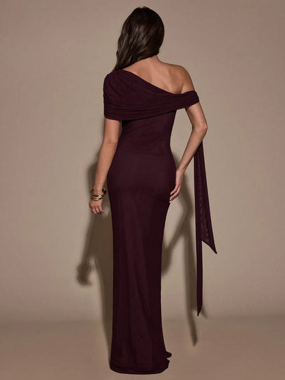 BAE Women's Solid Color Asymmetric Twist Bodycon Elegant Summer Dress,Summer Dresses For Women