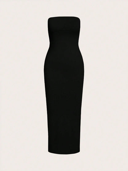 BASICS Women'S Strapless Slim Fit Bodycon Casual Dinner Dress,Summer Dresses For Women