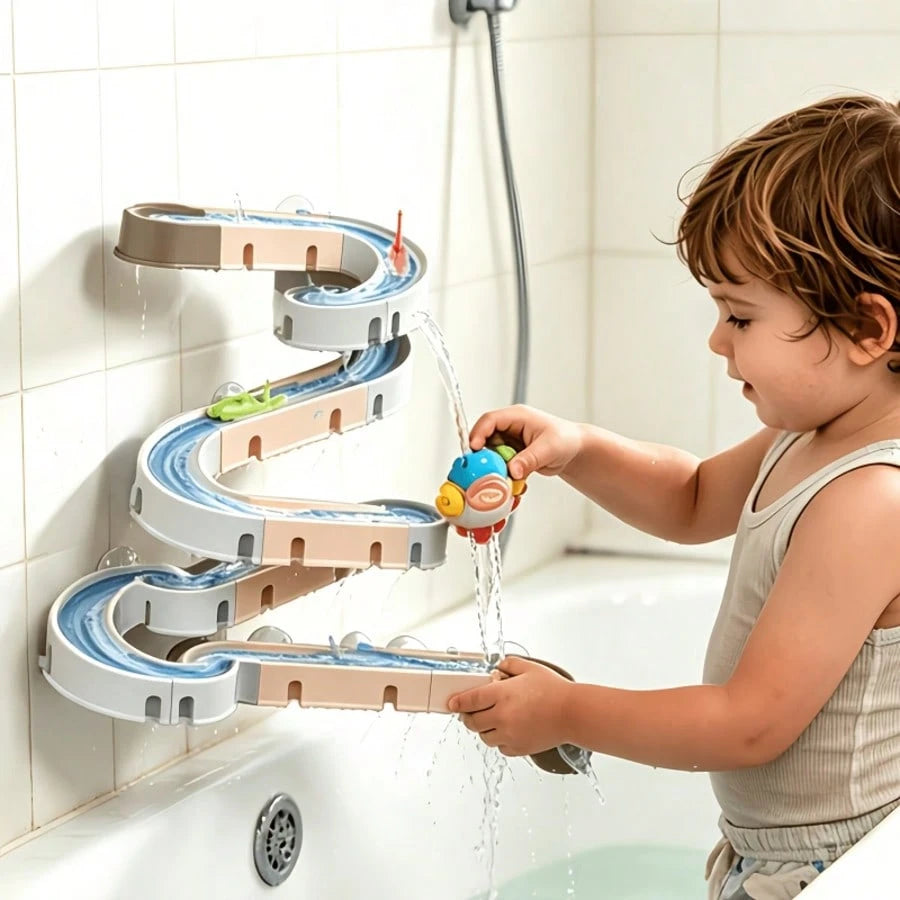 Bathtub Track Assembly Water Basin Toy, Water Play Bath Toy, Summer Bathroom Toy, Ideal Birthday And Holiday Gift For Boys And Girls
