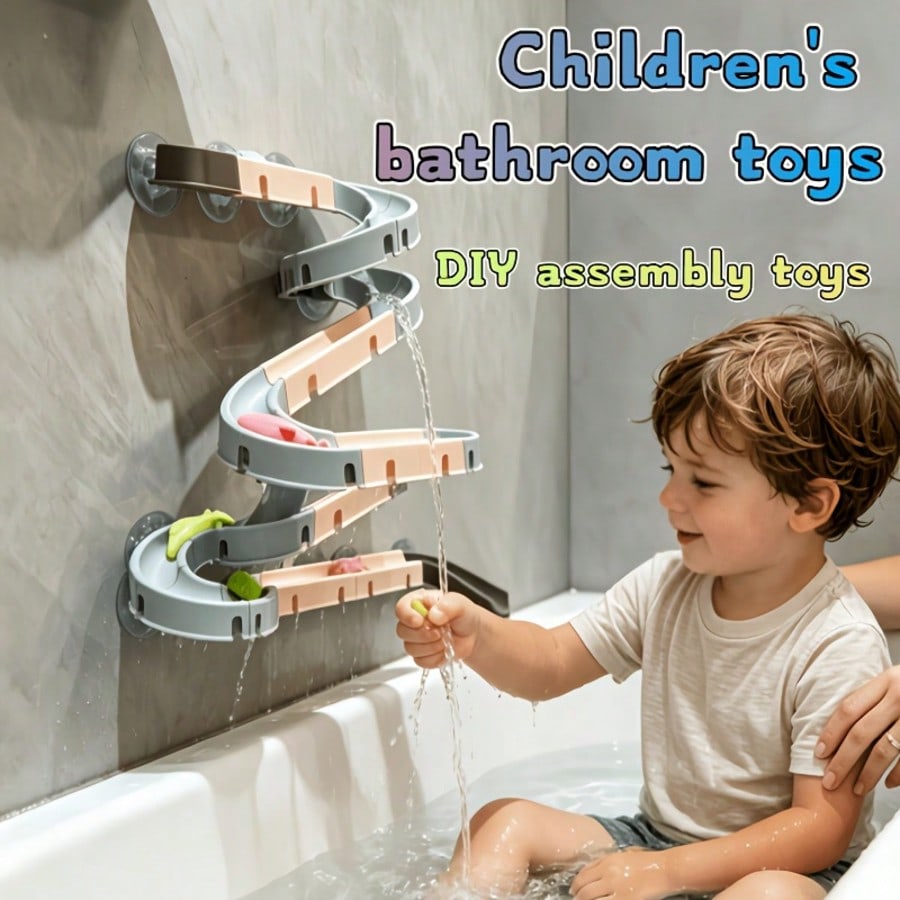 Bathtub Track Assembly Water Basin Toy, Water Play Bath Toy, Summer Bathroom Toy, Ideal Birthday And Holiday Gift For Boys And Girls