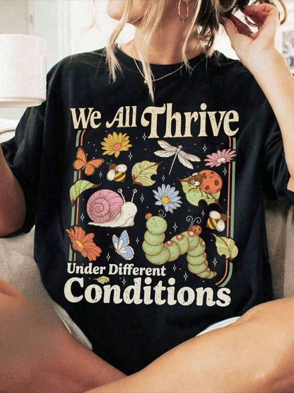 Bcba Neurodiversity Shirt, Special Education Teacher Shirt, Mental Health TShirt, We Are Thrive Under Different Conditions Unisex Short Sleeve