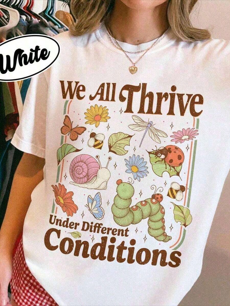 Bcba Neurodiversity Shirt, Special Education Teacher Shirt, Mental Health TShirt, We Are Thrive Under Different Conditions Unisex Short Sleeve