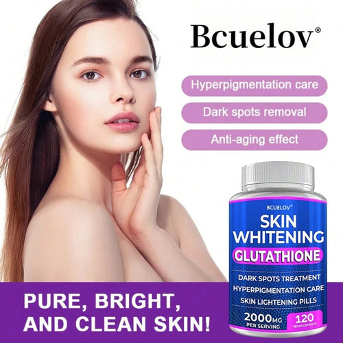 Bcuelov Skin Whitening Glutathione Supplement For Men And Women With Licorice, Cranberry, White Mulberry And Turmeric- 120 Capsules