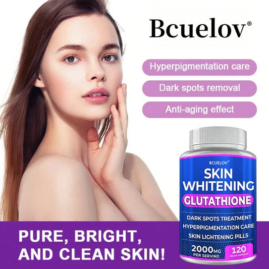 Bcuelov Skin Whitening Glutathione Supplement For Men And Women With Licorice, Cranberry, White Mulberry And Turmeric- 120 Capsules