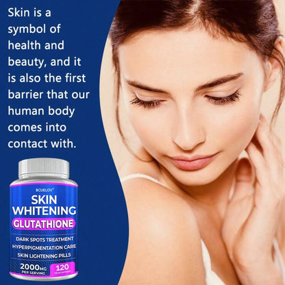 Bcuelov Skin Whitening Glutathione Supplement For Men And Women With Licorice, Cranberry, White Mulberry And Turmeric- 120 Capsules