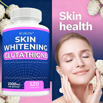 Bcuelov Whitening Glutathione Supplement- Contains Ingredients Like Licorice And Turmeric- Whitens And Brightens Skin Tone- 120 Capsules