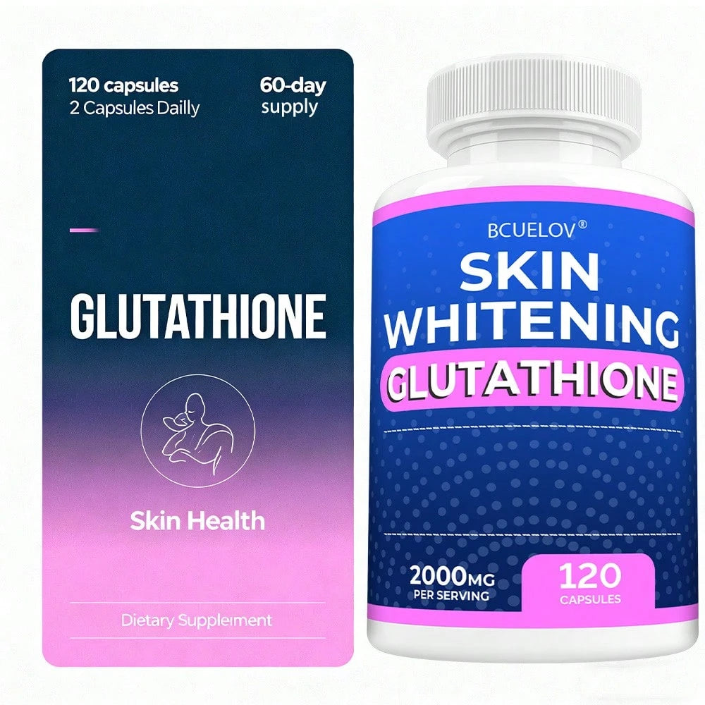 Bcuelov Whitening Glutathione Supplement- Contains Ingredients Like Licorice And Turmeric- Whitens And Brightens Skin Tone- 120 Capsules