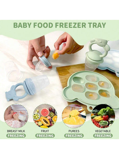Bear Silicone Feeding Set 11-Piece Set, Bear Dinner Plate, Bear Bowl, Bear Baby Food Bite Bag, Bear Baby Food Box With Lid, Baby Apron, Water Drop Cup