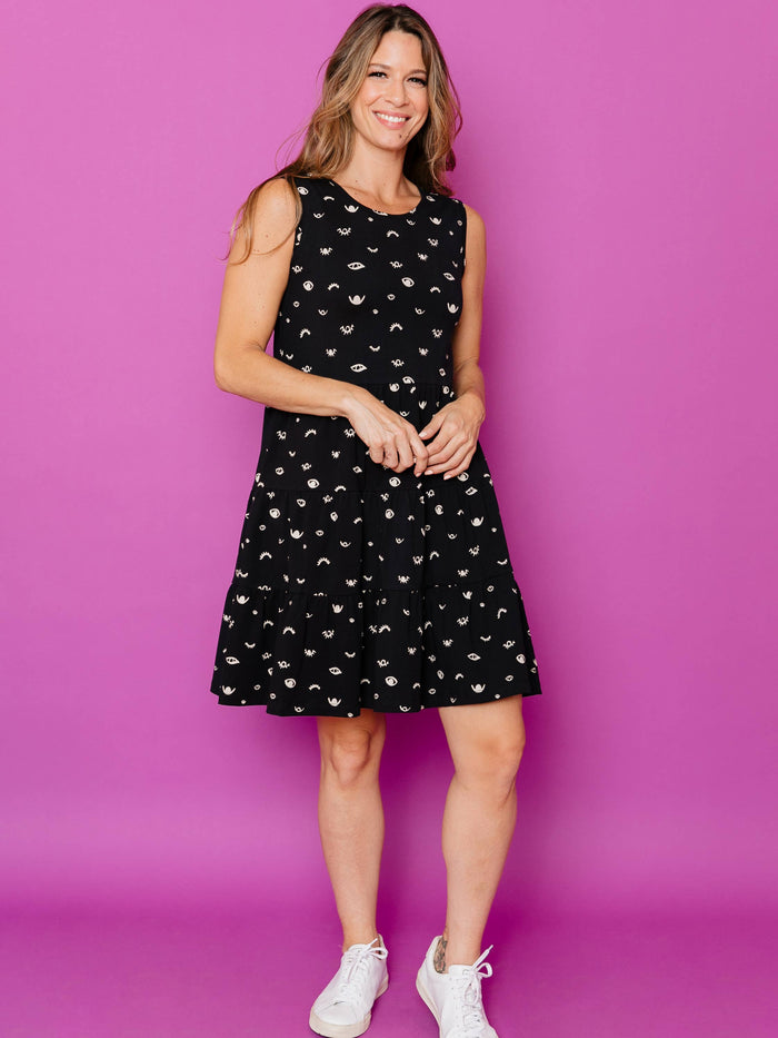 Bellini Tiered Dress Onyx Eyes