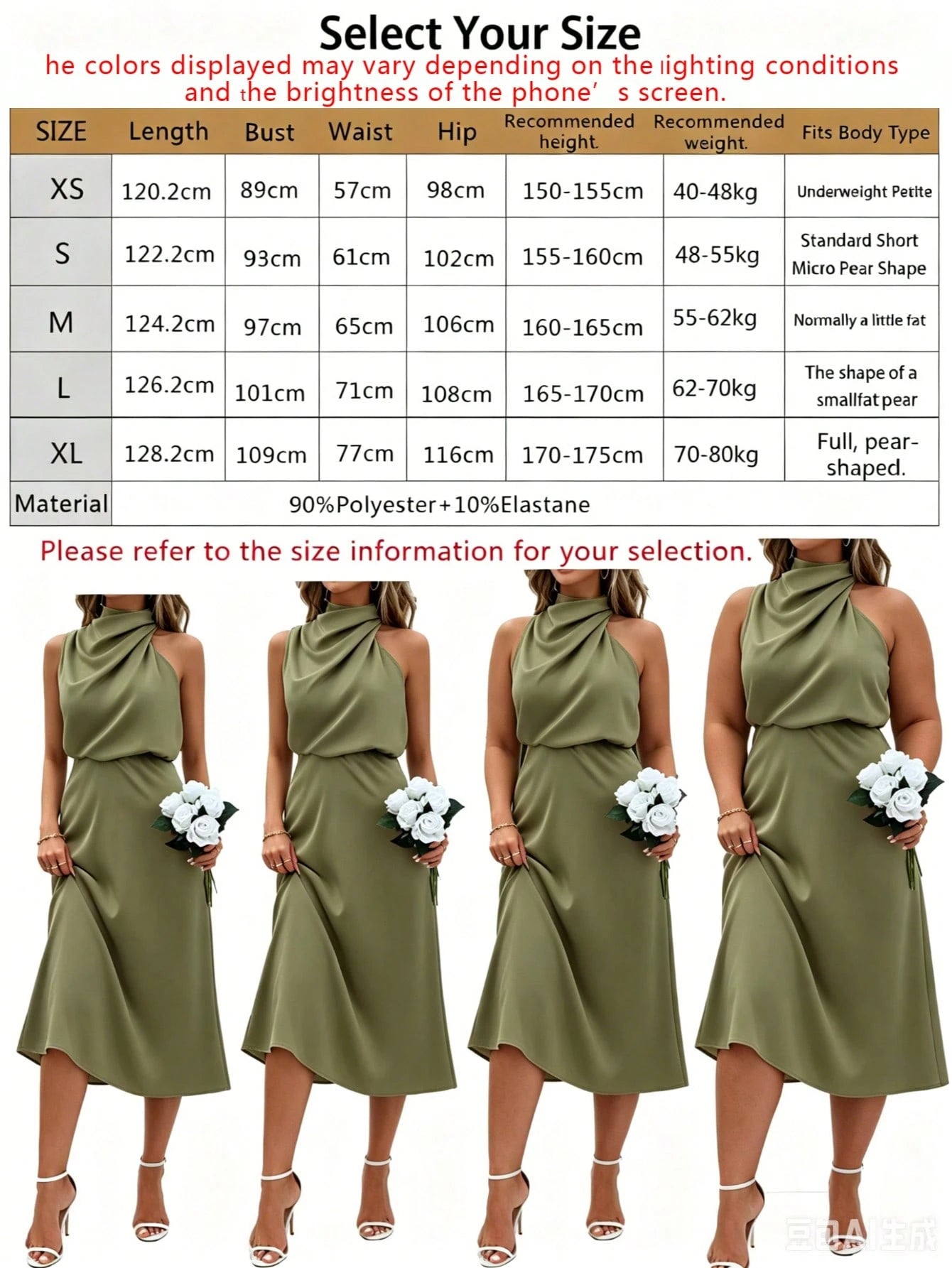 Bestselling European & American Fashion Women's Satin Sleeveless Mid-Length Green Dress, Elegant & Versatile Design Evening Gown Party Summer