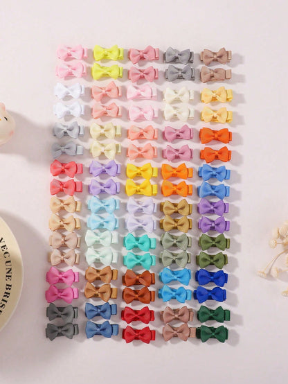 bilicaca 10/20/40/50/60/80/100pcs Macaron Color Baby Hair Clips, Fully Fabric Covered Cute Baby Hair Accessories, Colorful And Fun Children's Hair Accessories, Random Colors, Birthday Gift