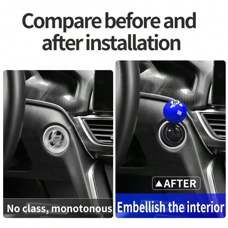 Billiard Style Car Push Start Button Cover Pool Cue Metal Joystick Universal Auto Ignition Lever For Cars/PCs/Gaming Gift For Men