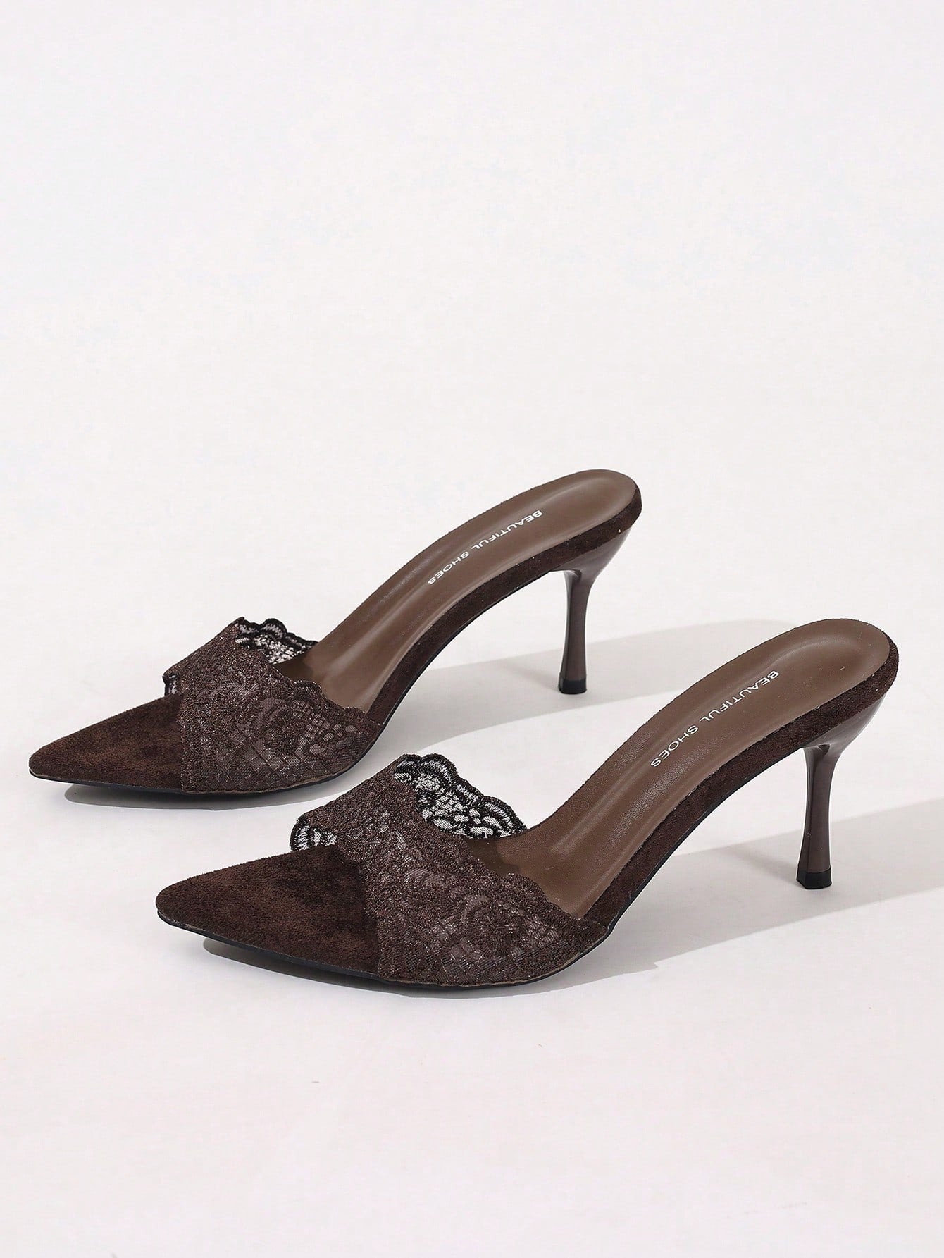 Black Gold White Open Toe Mesh Summer New Fashion Thin High Heel Sandals, Minimalist Versatile Women's Formal Sandals, Pointed Toe Elegant Thin High Heel Slippers Women's High Heels Brown High Heels