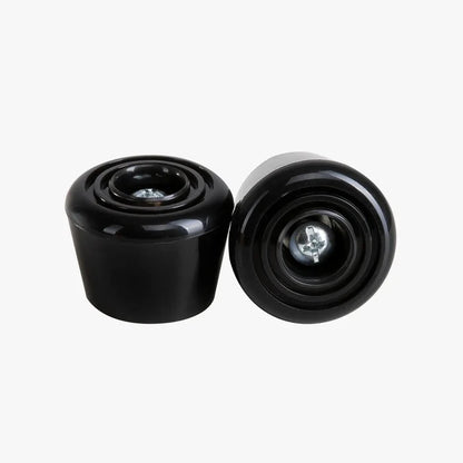 Two black stoppers on a white background
