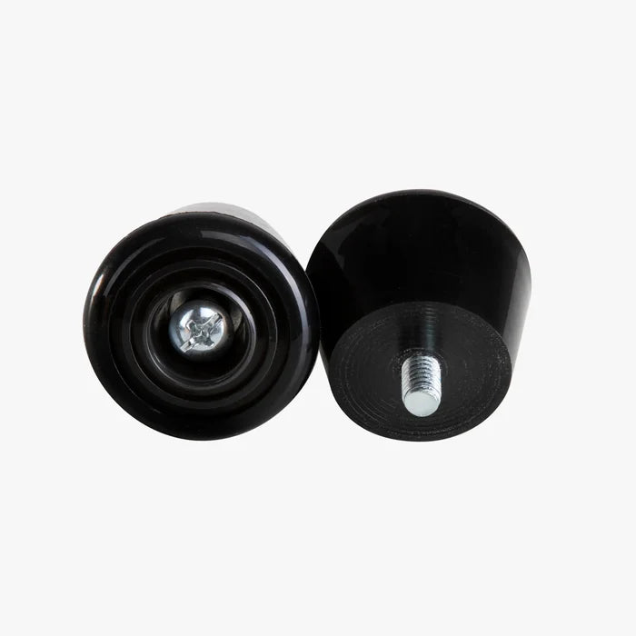 Two black stoppers on a white background