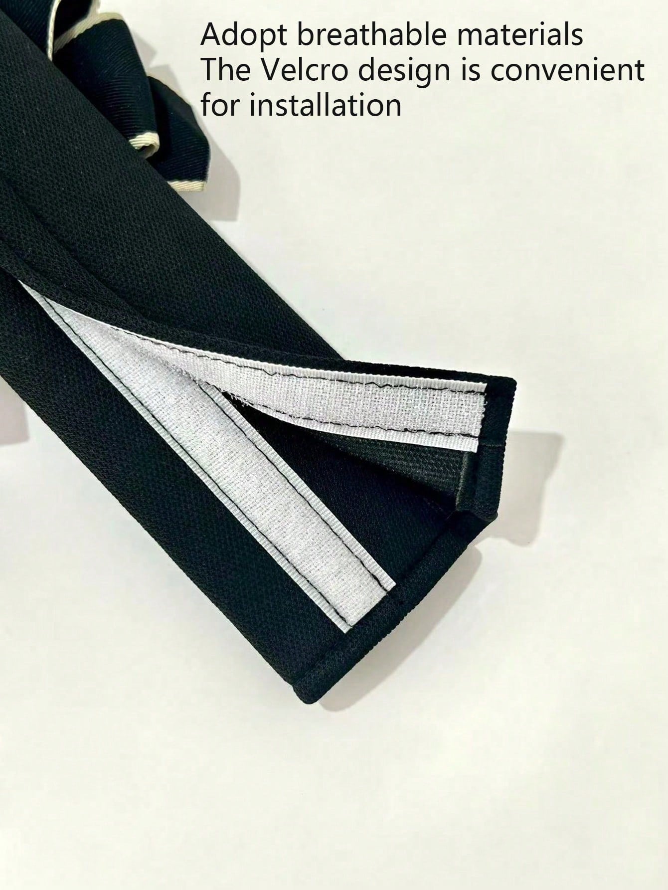 Black With White Edge Bow Car Shoulder Strap Pads (1/2pcs)| Summer Car Interior Decoration Shoulder Covers| Soft And Comfortable Car Shoulder Sleeves| Fashionable And Practical, Reduces Shoulder Pr