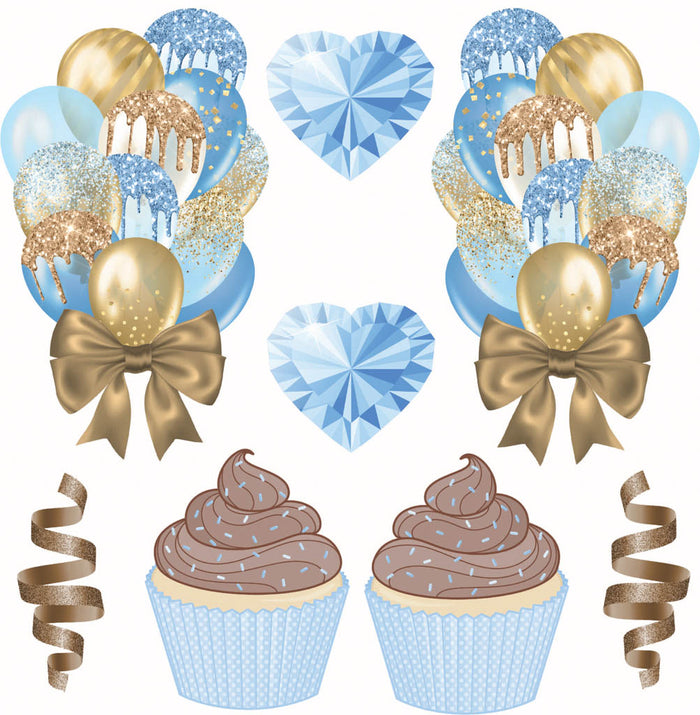 Blue, Brown and Gold Half Sheet (Must Purchase 2 Half sheets - You Can Mix & Match)