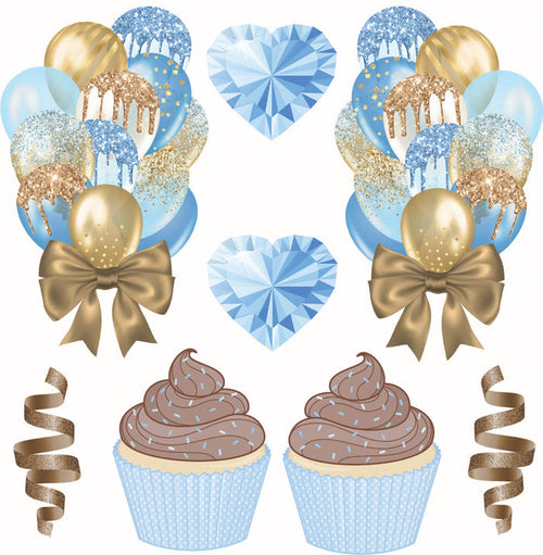 Blue, Brown and Gold Half Sheet (Must Purchase 2 Half sheets - You Can Mix & Match)