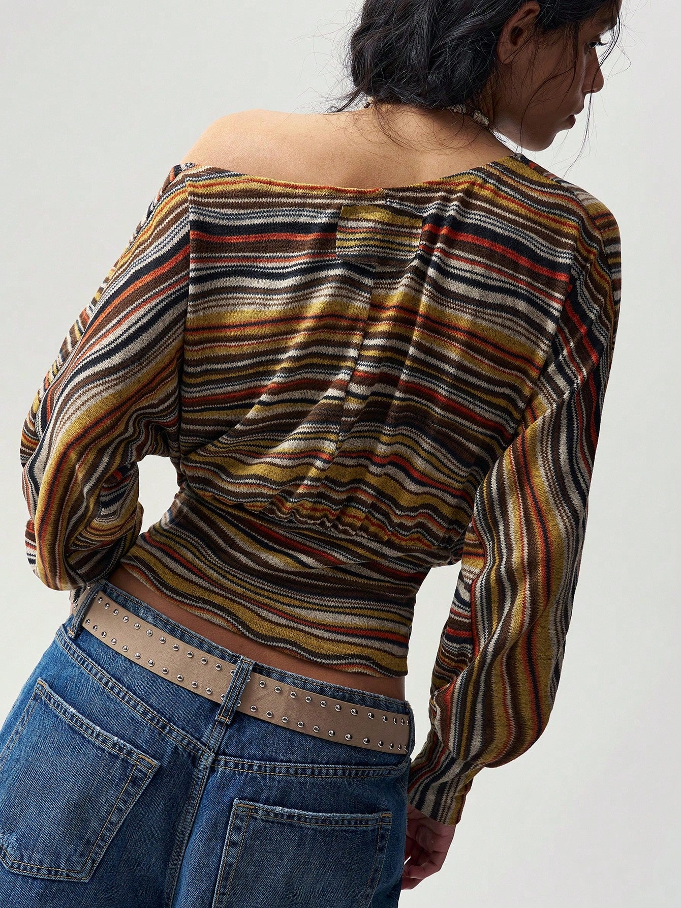 Bohemela Casual Striped Knit Women's T-Shirt