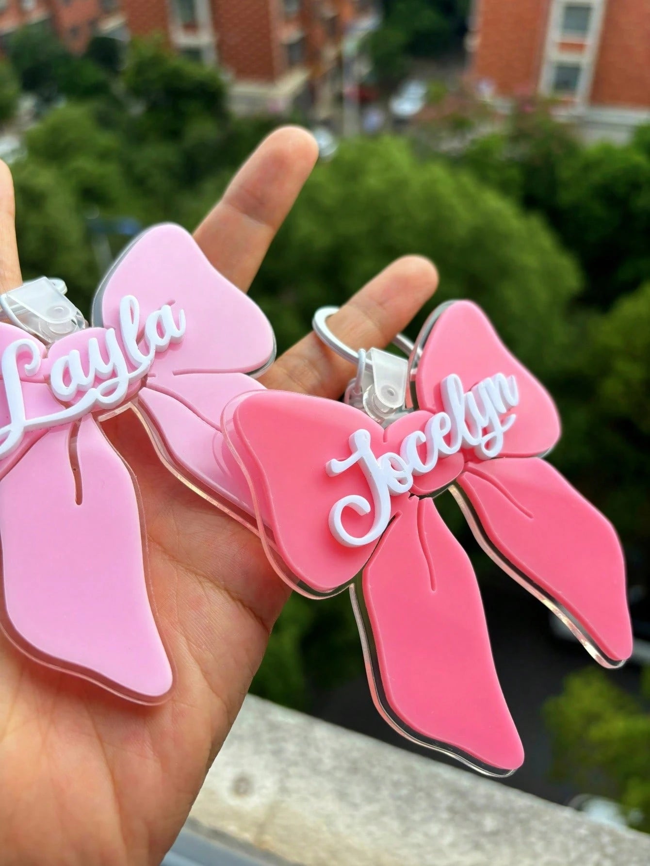 Bowknot Girl Backpack Name Tag, Name Hanging Tag, Backpack Label, Girl Keychain, Bag Tag, Girl Name Plate, Girl Gift, Matching, School Supplies, Back To School, School Gift, Office Supplies, School It