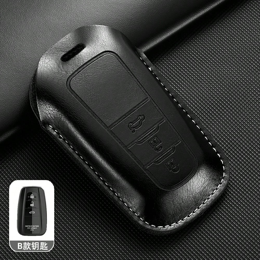 Brand New Leather Car Remote Key Cover Compatible With Toyota Prius, Camry, Corolla, Avalon, CHR, RAV4, Land Cruiser Prado Keyless Entry Key Fob