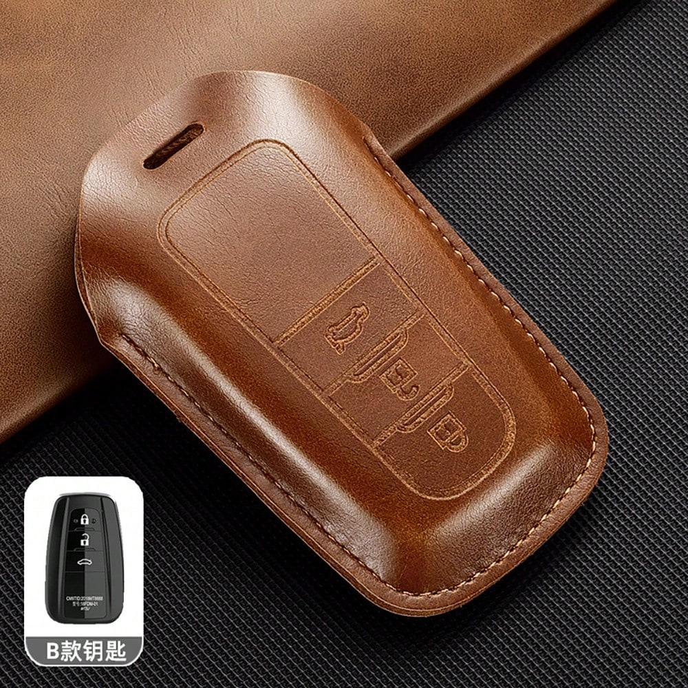 Brand New Leather Car Remote Key Cover Compatible With Toyota Prius, Camry, Corolla, Avalon, CHR, RAV4, Land Cruiser Prado Keyless Entry Key Fob