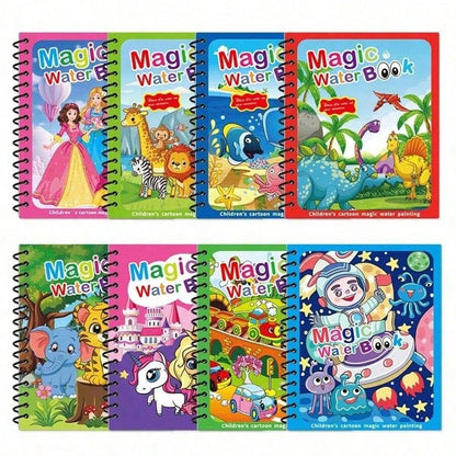 Brand New Magic Water Painting Book Coloring Book Suitable For Birthday Christmas New Year Gift Children Painting Book, Magical Children Doodle Water Painting Book, Clear Water Coloring Painting Book