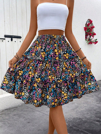 Breezaya Women Chiffon Floral Ruffle Hem Skirt (Assorted Prints)