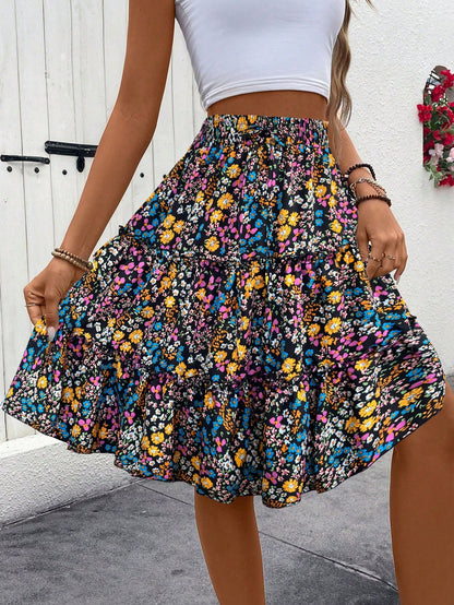 Breezaya Women Chiffon Floral Ruffle Hem Skirt (Assorted Prints)