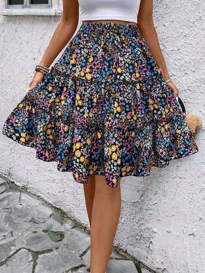 Breezaya Women Chiffon Floral Ruffle Hem Skirt (Assorted Prints)