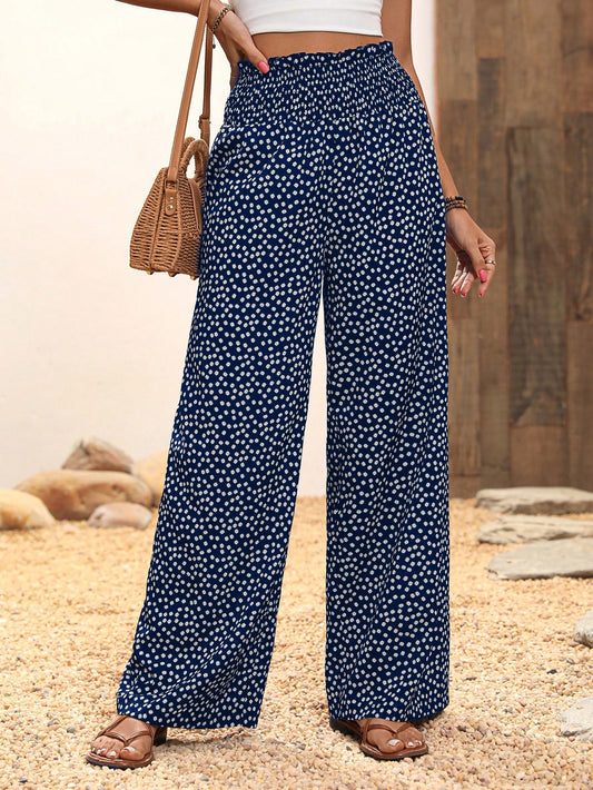 Breezaya Women Polka Dot Print Minimalist Casual Trousers Fall Cloth For Women