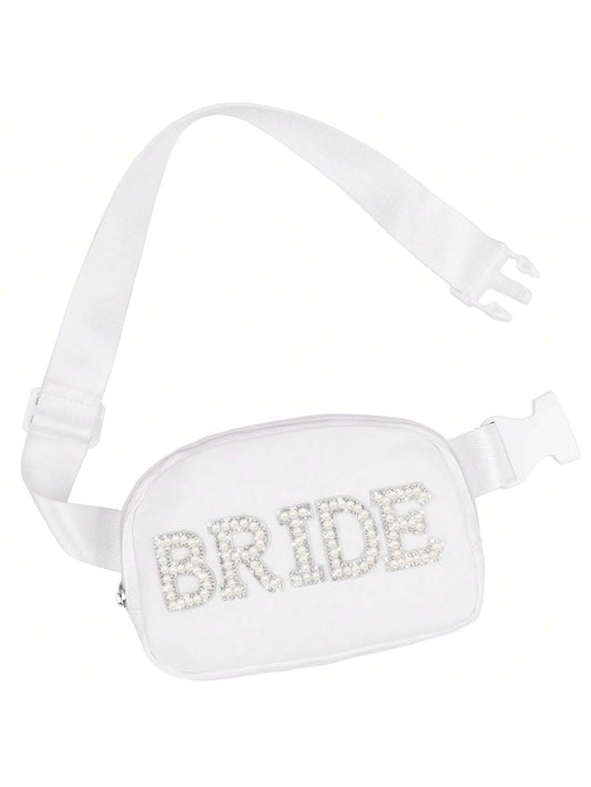Bride Gifts, Bachelorette Gifts For Bride Fanny Pack, Bride To Be Gifts For Wedding Day Bachelorette Party Engagement Honeymoon, Pearl Bride Belt Bag