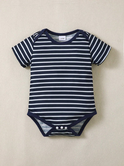 BrownBark 5pcs Baby Boys Newborn Casual Cute Infant Short Sleeve Bodysuit, Soft & Comfortable Baby Suitable For Indoor Casual Wear And Outdoor, Newborn Gift