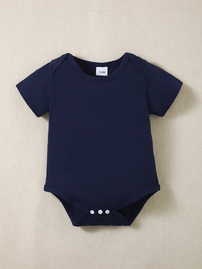 BrownBark 5pcs Baby Boys Newborn Casual Cute Infant Short Sleeve Bodysuit, Soft & Comfortable Baby Suitable For Indoor Casual Wear And Outdoor, Newborn Gift