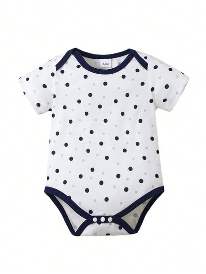 BrownBark 5pcs Baby Boys Newborn Casual Cute Infant Short Sleeve Bodysuit, Soft & Comfortable Baby Suitable For Indoor Casual Wear And Outdoor, Newborn Gift