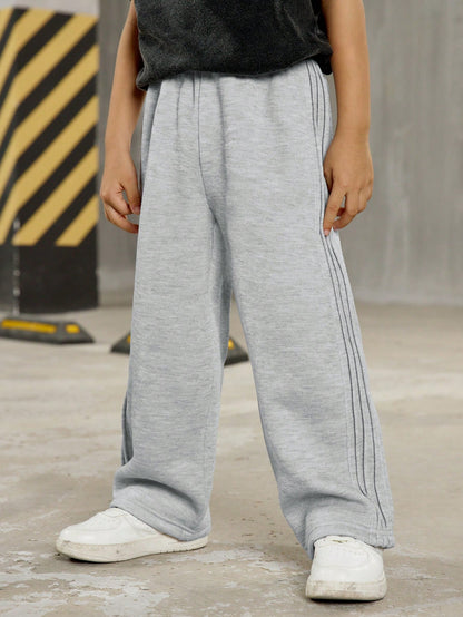 Bubblio 1-Pack Young Boys Casual College Fashionable Loose Pleated Sweatpants,Comfortable Thick Trousers For School,Daily,Sports,Spring,Summer,Autumn,Winter