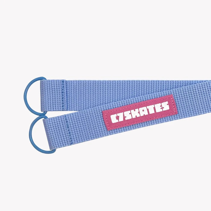 Blue strap with a pink label on a white background featuring the brand 'C7Skates'.