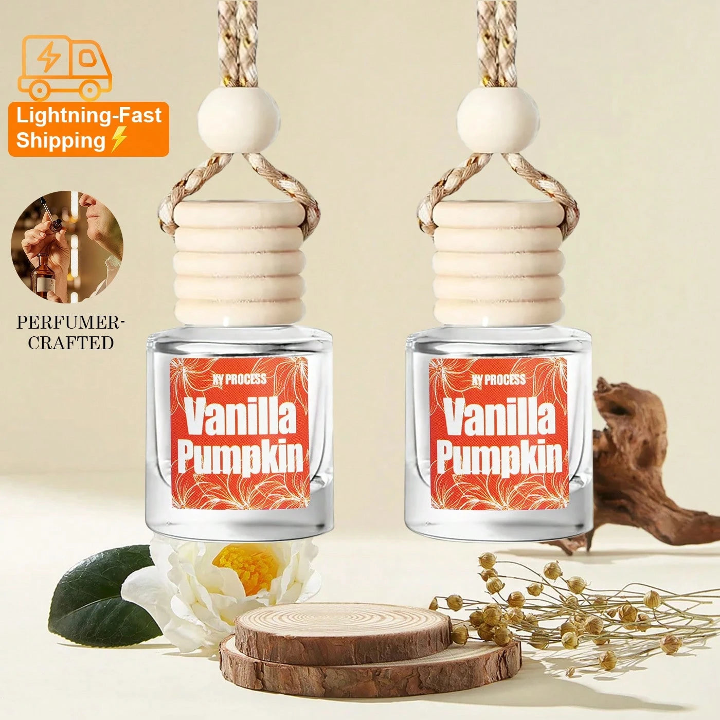 Car Accessories, 2-Bottle And 4-Bottle Car Pendants, Air Fresheners, Perfumes, Essential Oils, Aromatherapy, Car Air Freshener Diffusers, Birthday Gifts, Gifts For Car Lovers Vanilla Pumpkin Car Lover